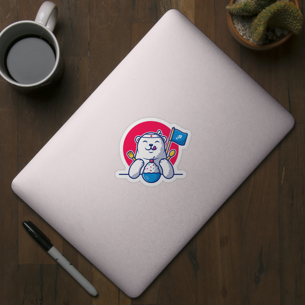 Cute polar bear eating ice cream by Catalyst Labs